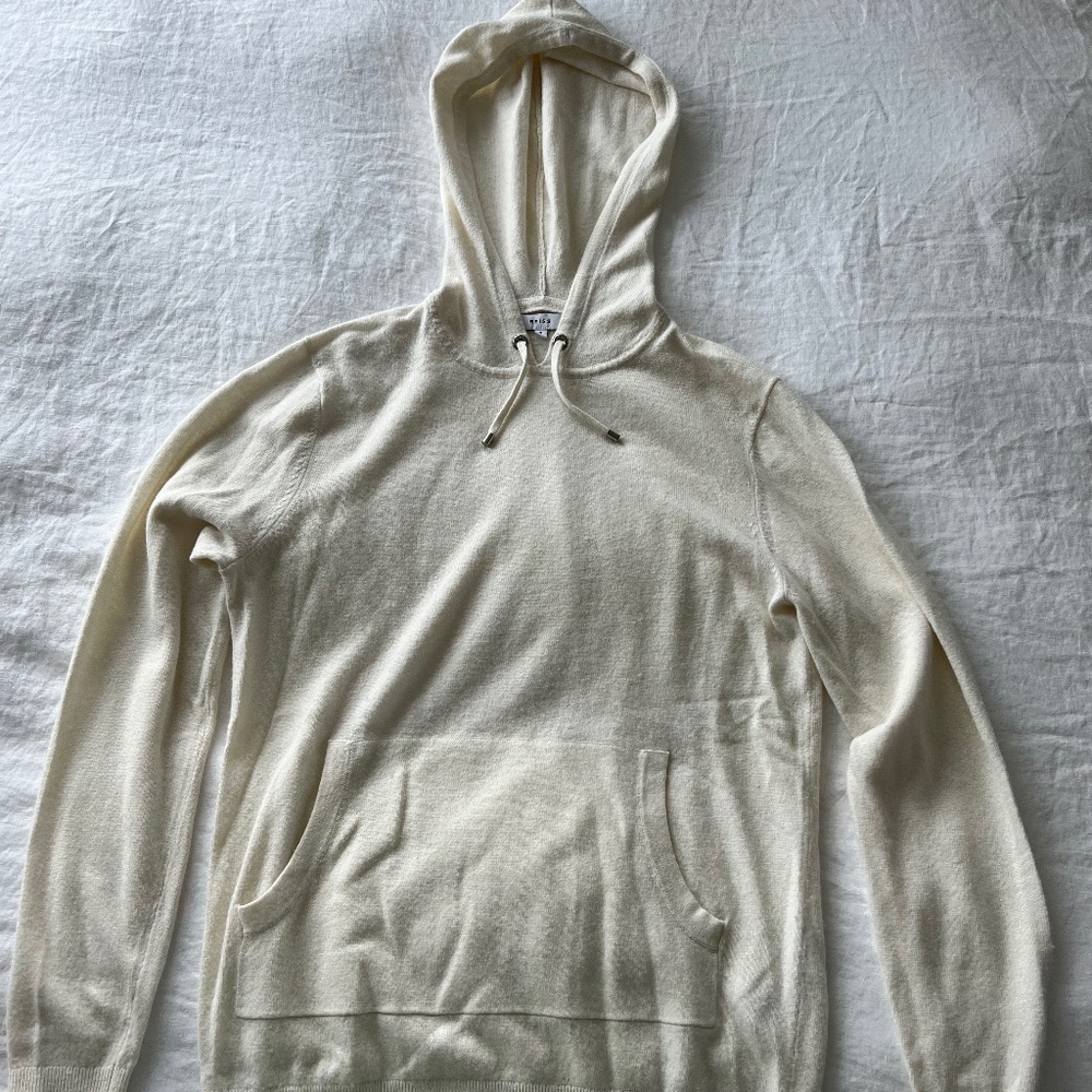 Reiss LS Cream Cashmere Blend Hoodie